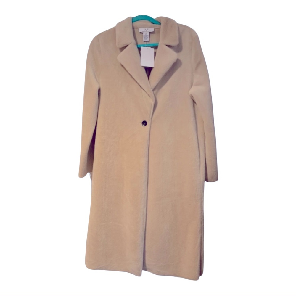 NEW Magaschoni Faux Fur Trench Coat - Size M